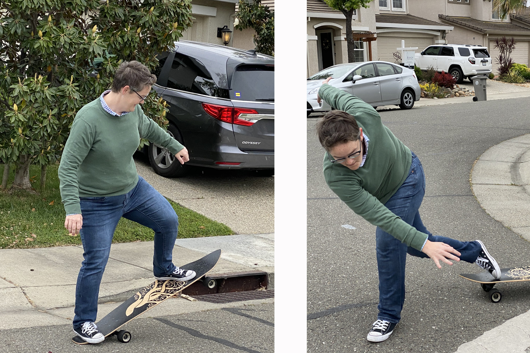 Stephanie Skateboarding