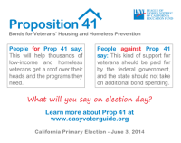 proposition 41 ballot measures veterans housing elections California