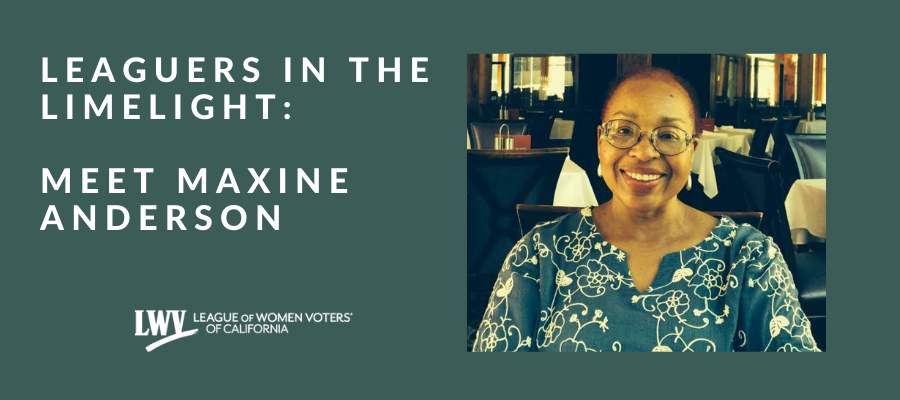 Maxine Anderson, LWV San Francisco and LWVC Board, California, League of Women Voters, Black History Month