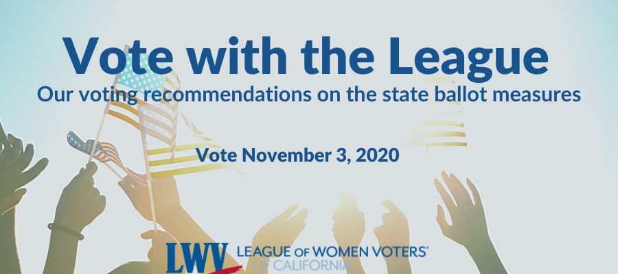 Vote with the League flyer, ballot measure recommendations, League of Women Voters, voting, endorsements, elections, propositions