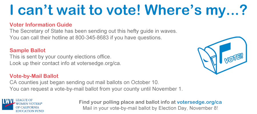 voting informatio, voter guides, elections, california, League of WOmen Voters, help, sample ballot, vote by mail