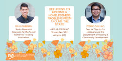 Solutions to Housing & Homelessness Problems from Around the State, Join us online on 11/30 at 5pm (PT). Panelists: Pedro Galvao and Ryan Finnigan