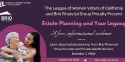 Estate Planning and Your Legacy, Free Webinar October 20, 2023 at 11am on Zoom