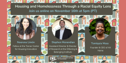 Housing and Homelessness through a Racial Equity Lens, announcement of webinar