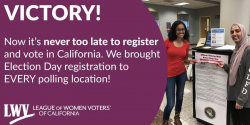 Sb 72 passed allowing same day voter registration